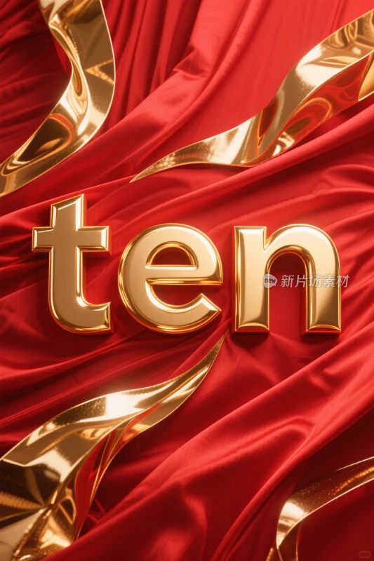金色在红色绸缎上