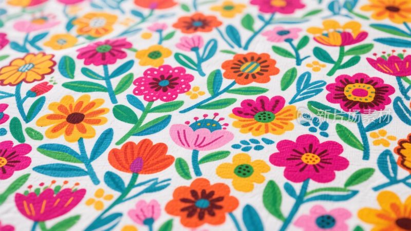 多彩花卉插画图案