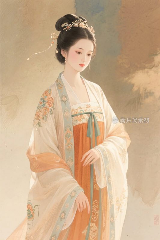 古风仕女插画图
