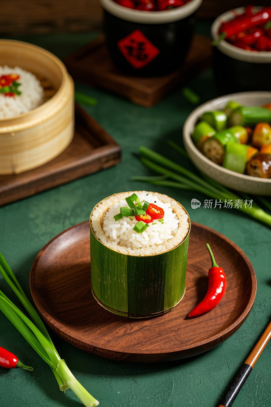 竹筒饭中国传统经典美食中式家常美味食物