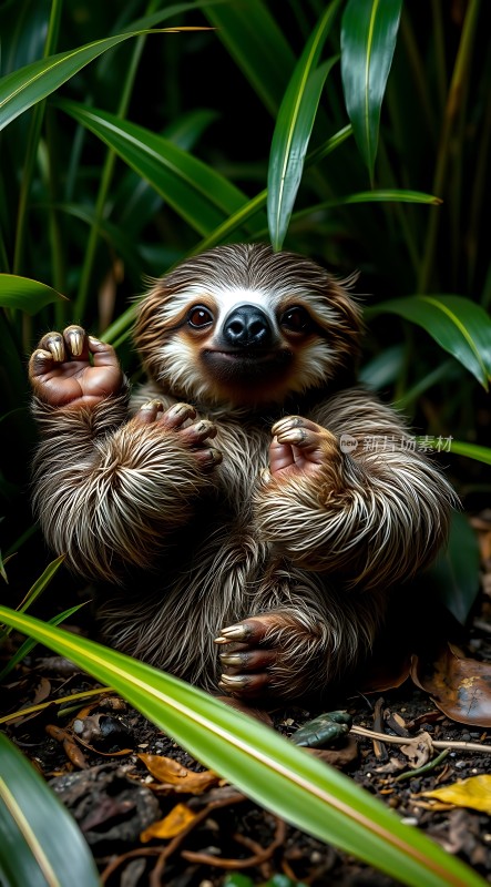 树懒宝宝探出头