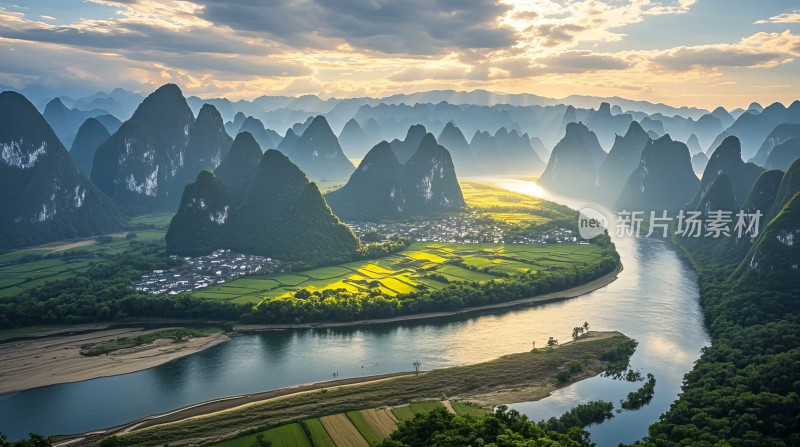 漓江山水峰林自然风景旅游风光桂林风光