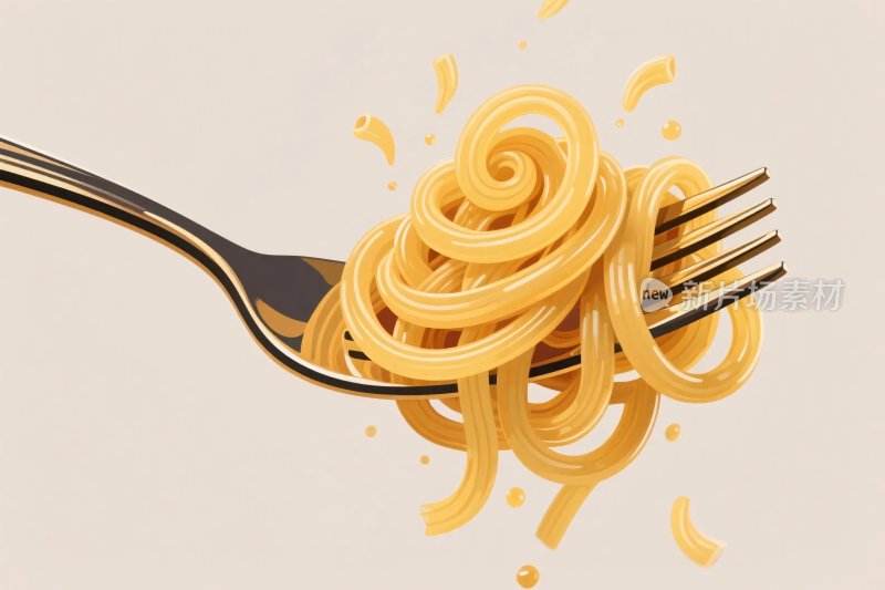 叉子上的螺旋粉