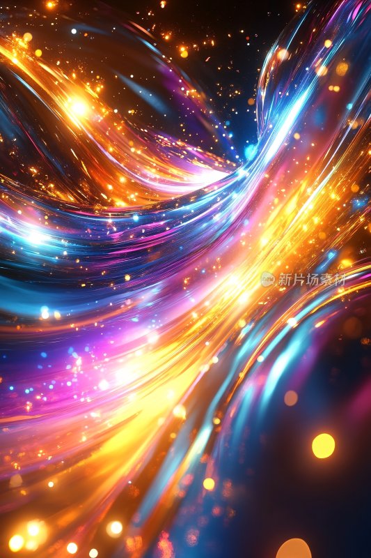 绚丽多彩的光线流动画面
