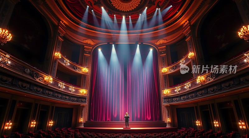 舞台上的孤独身影聚光灯下的璀璨瞬间