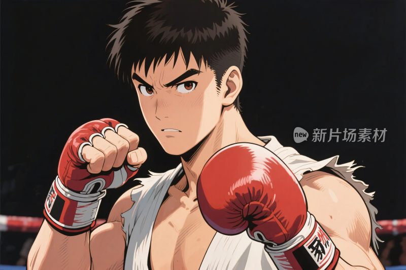 动漫拳击角色插画