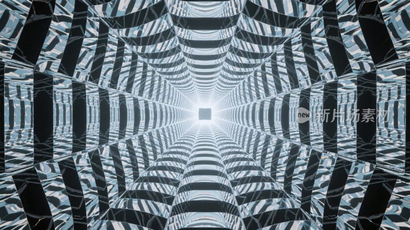 黑白对称隧道艺术图案