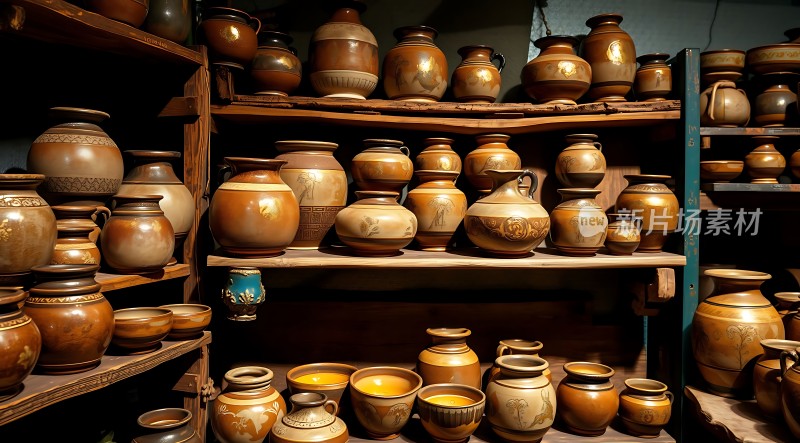 陶艺展示精美瓷器陈列