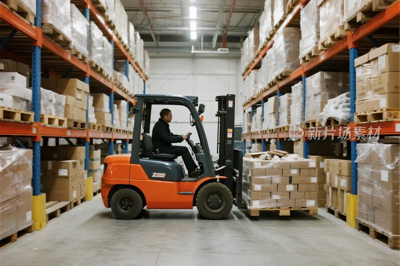 仓库叉车货运场景