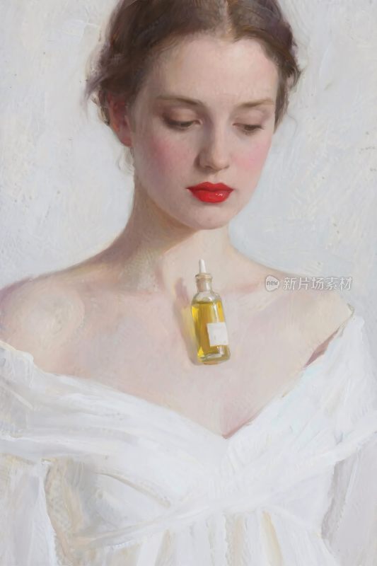 女性油画插画