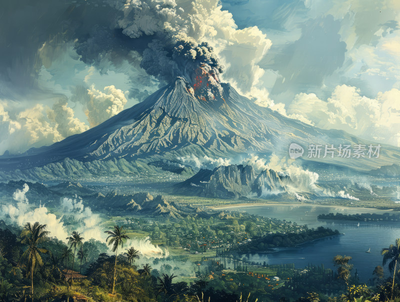 爆发中的火山