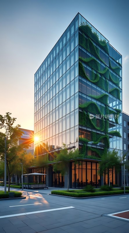 现代玻璃幕墙绿色生态建筑