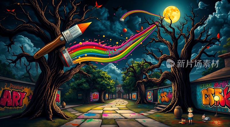 艺术之梦彩笔绘彩虹