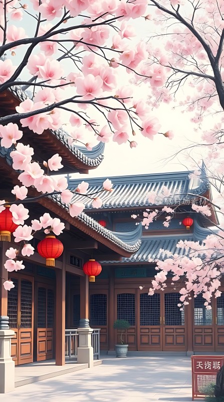 春意盎然古建筑