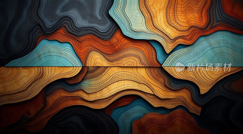 抽象色彩层次流动