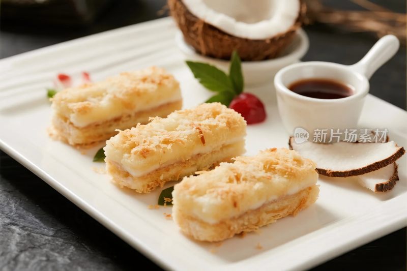 椰蓉甜点美食图