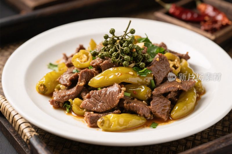 辣炒肉美食展示