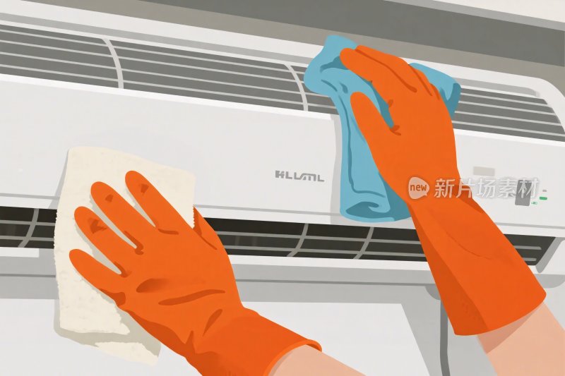 空调清洁插画