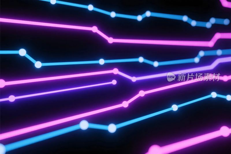 霓虹线条科技插画