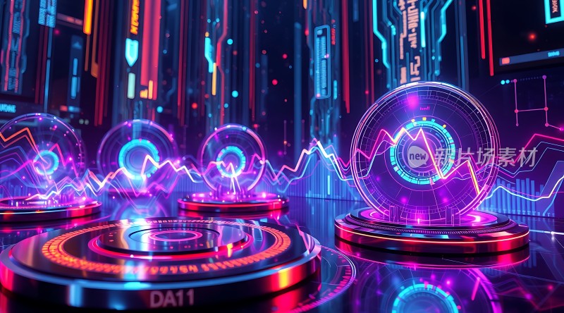 未来科技感数据图表展示