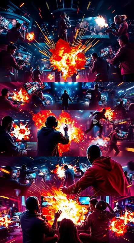 多人互动射击游戏场景