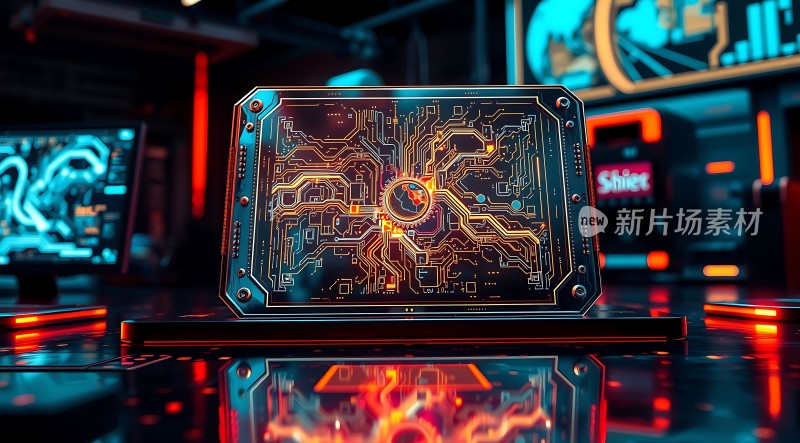 未来科技感电子设备展示