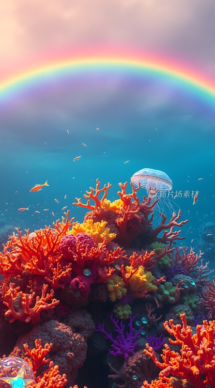 彩虹下的梦幻海底世界
