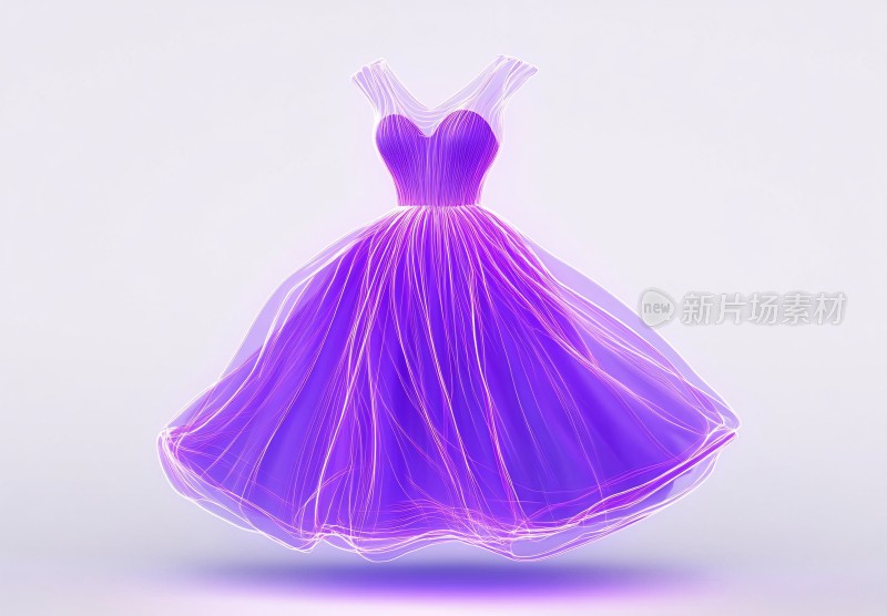 梦幻紫色纱裙插画