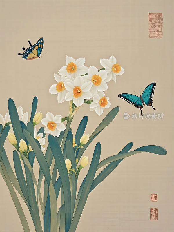 春日蝴蝶翩翩花间舞