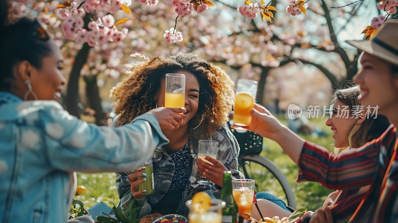 春日野餐畅饮欢笑