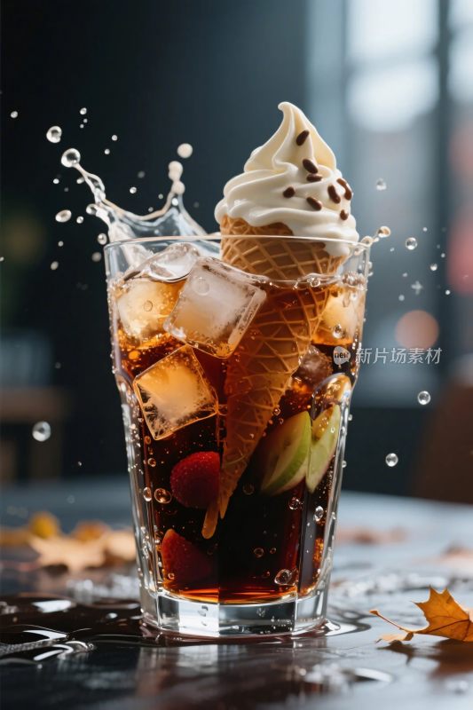 创意冰饮特写图