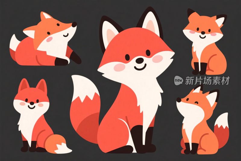 卡通狐狸插画集合