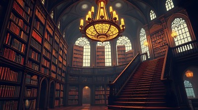 宏伟图书馆书架与楼梯 宏伟图书馆书架与楼梯