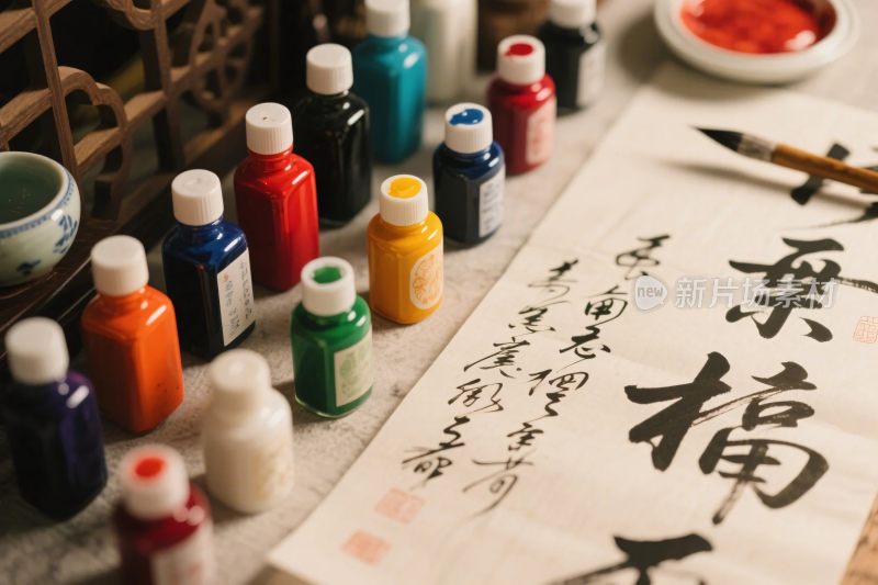 书法创作书画用品场景