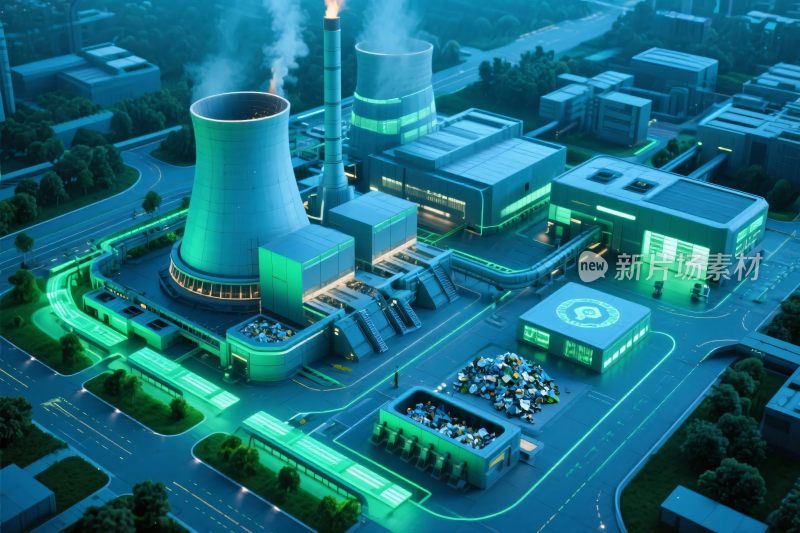 工业厂区夜景图