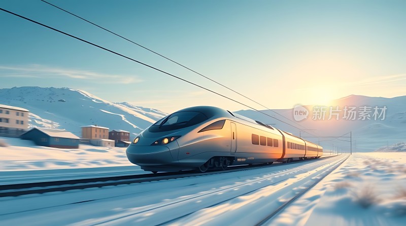 雪地高铁冬日之旅