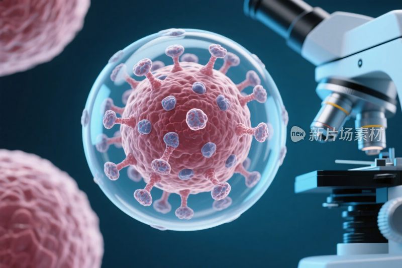 病毒显微镜插画