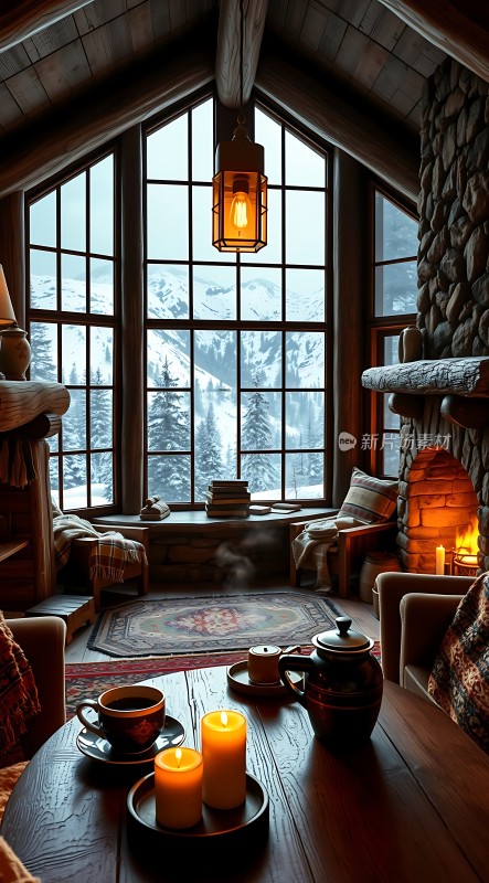 冬日暖炉旁的温馨时光