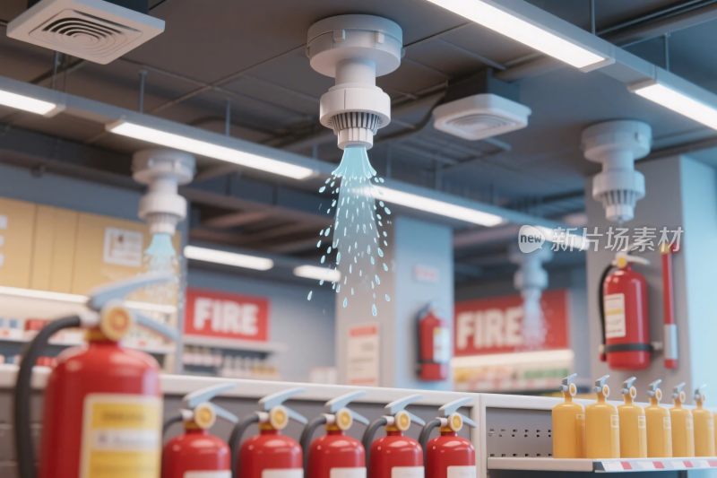 消防设备场景插画