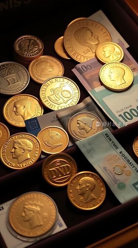黄金硬币与纸币