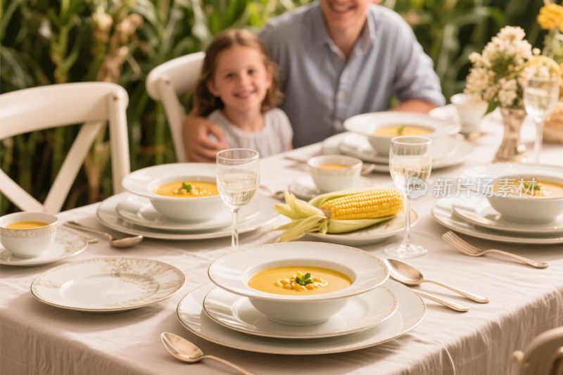 温馨家庭餐桌场景