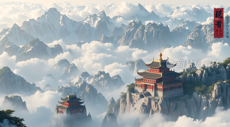 仙山楼阁云雾间