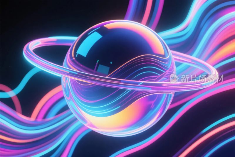 霓虹星球抽象插画