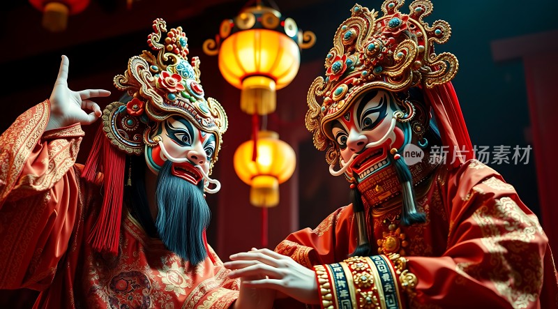 华服面具舞者共庆佳节