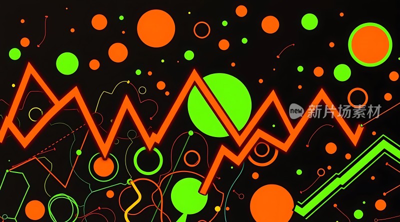 霓虹色彩交织的抽象艺术