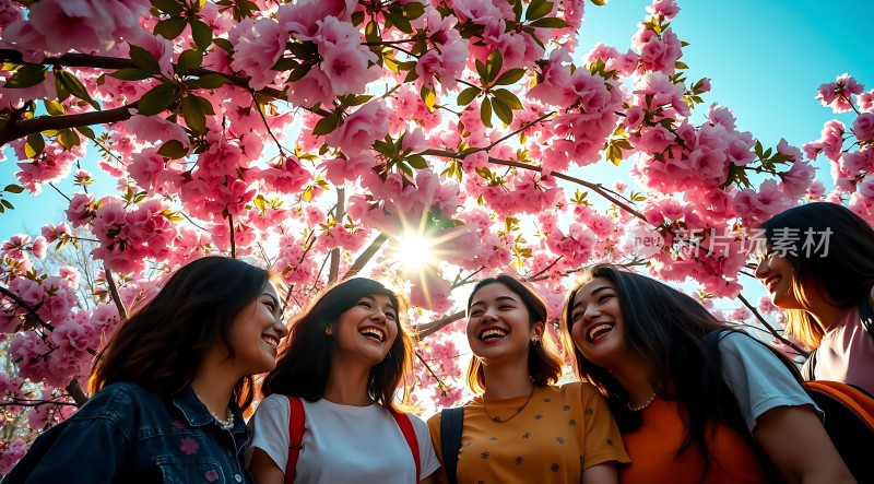 春日限定樱花树下笑颜如花