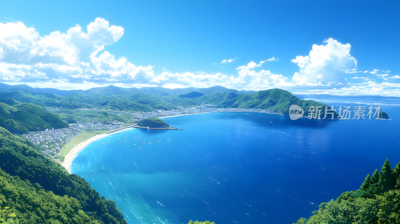 风景秀丽海岸景观和湛蓝海水