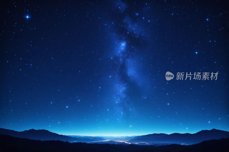 星空夜空可欣赏山脉和乳白色景色背景图片