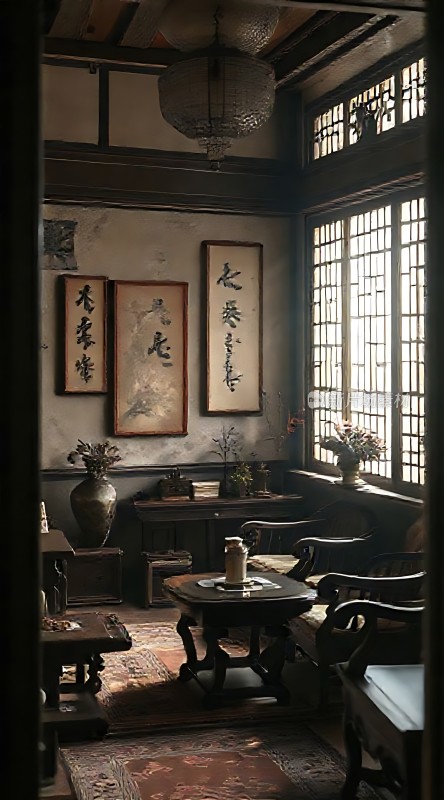 古风雅室墨香四溢