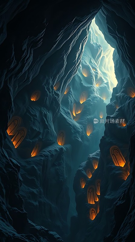 黑暗洞穴中的神秘光芒